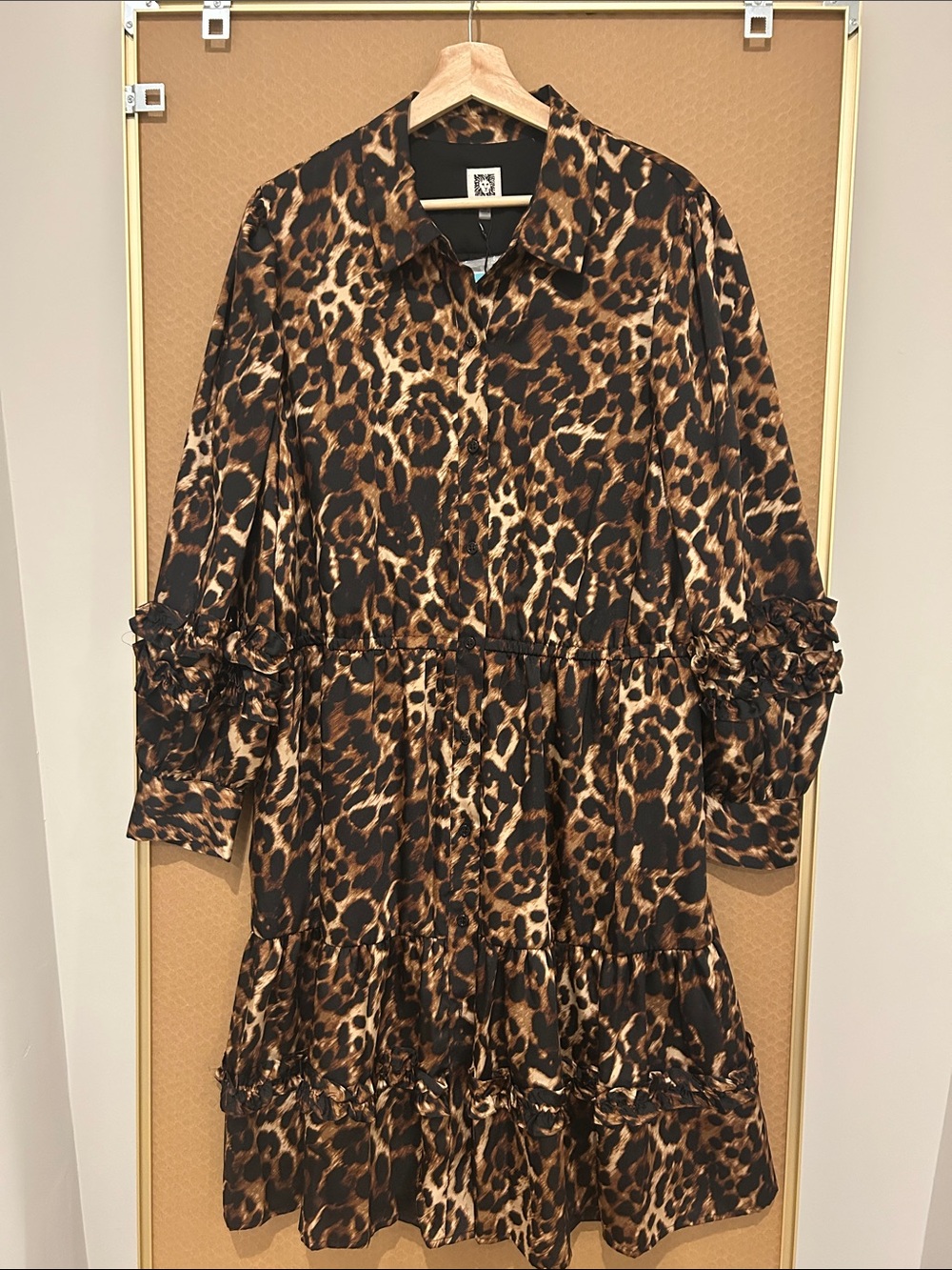 Anne Klein Leopard Print Dress in Black and Brown